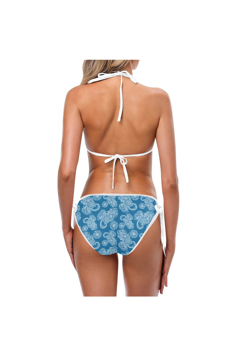 Paisley in Royal Blue Custom Bikini Swimsuit (Model S01) - Objet D'Art