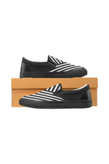 Classic Stripes Men's Unusual Slip-on Canvas Shoes (Model 019) - Objet D'Art Online Retail Store