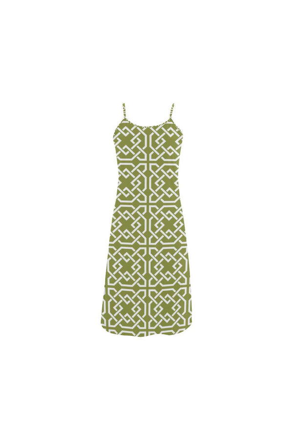 Pepper Green Arabesque D05 BACK Alcestis Slip Dress (Model D05) - Objet D'Art