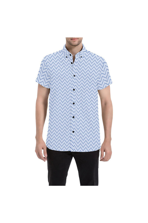 Zig Zag Dots Men's All Over Print Short Sleeve Shirt (Model T53) - Objet D'Art