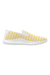 Aspen Gold Mini Stripes Orion Slip-on Women's Canvas Sneakers (Model 042) - Objet D'Art