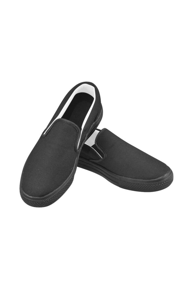 Black Men's Slip-on Canvas Shoes (Model 019) - Objet D'Art