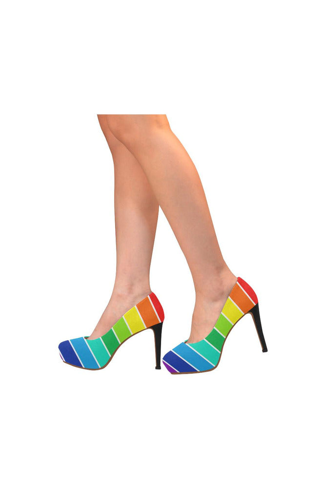 Rainbow Bright Artsadd Women's High Heels (Model 044) - Objet D'Art