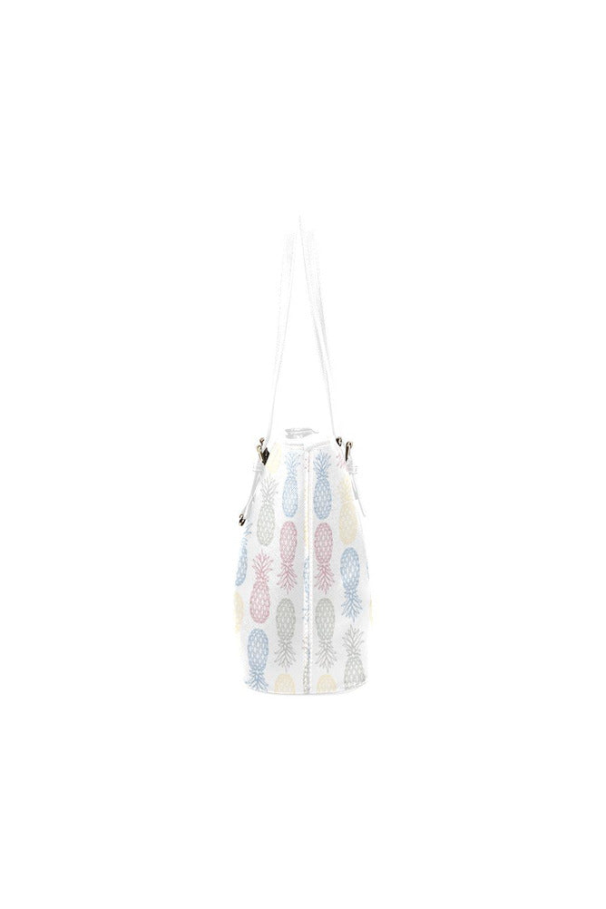 Pineapple Panache Leather Tote Bag/Small - Objet D'Art