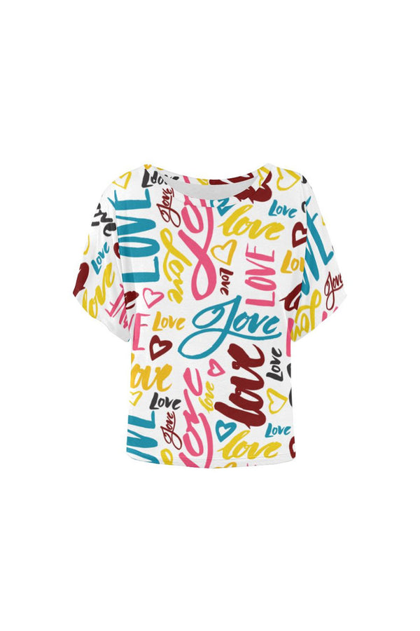 All Is Love Women's Batwing-Sleeved Blouse T shirt - Objet D'Art