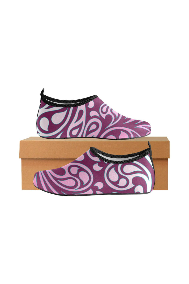 water shoe scroll Women's Slip-On Water Shoes (Model 056) - Objet D'Art