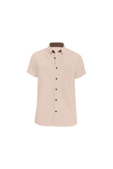 Beige Polka Dot Men's All Over Print Short Sleeve Shirt - Objet D'Art Online Retail Store