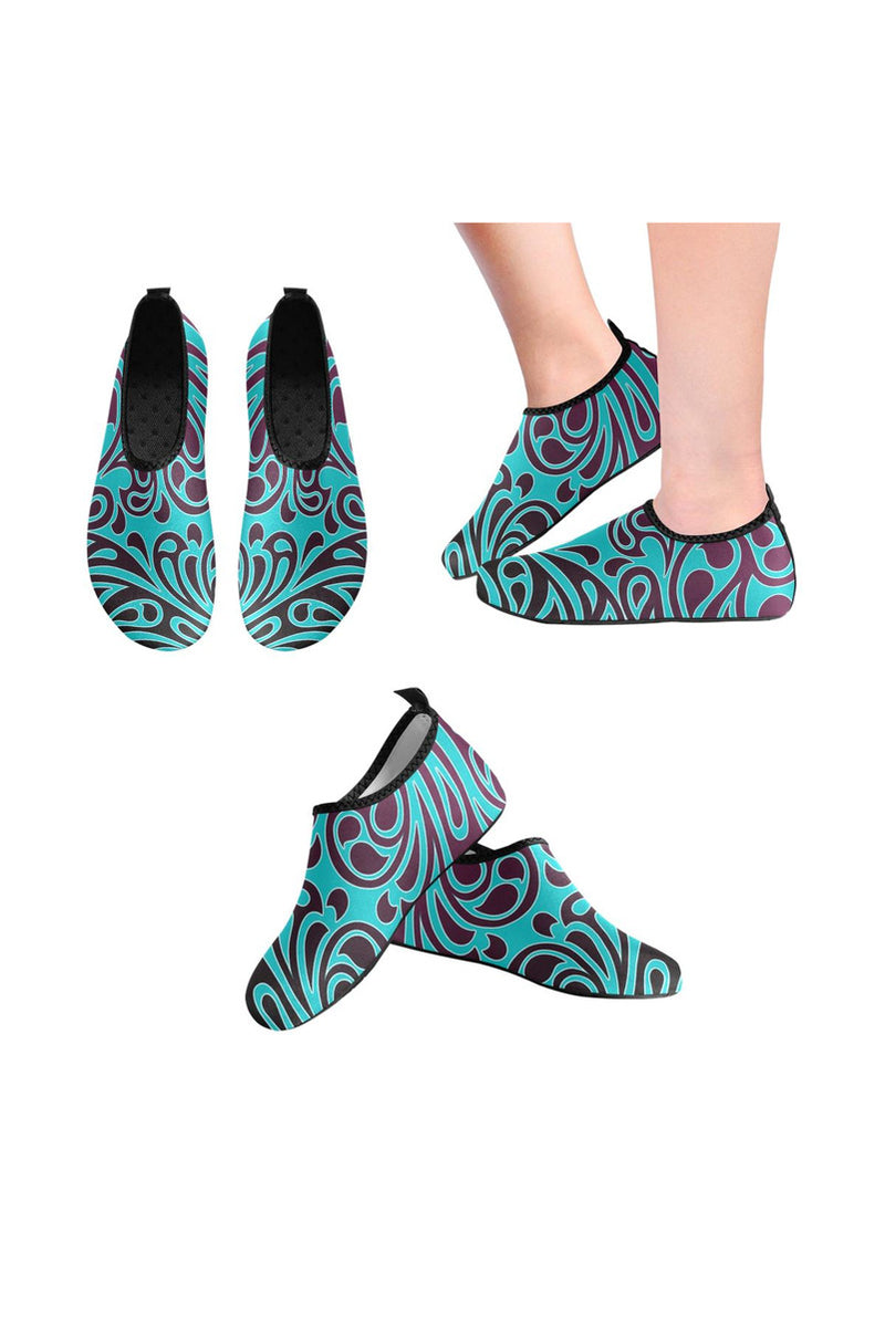 scroll wave 3 Women's Slip-On Water Shoes (Model 056) - Objet D'Art
