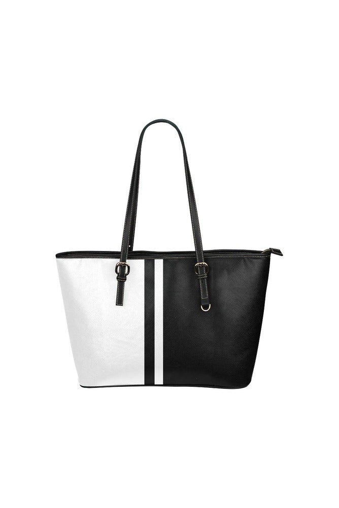 bw tote bag Leather Tote Bag/Small (Model 1651) - Objet D'Art