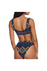 Aztec Sport Top & High-Waist Bikini Swimsuit - Objet D'Art