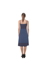 winter blue stripes Alcestis Slip Dress (Model D05) - Objet D'Art