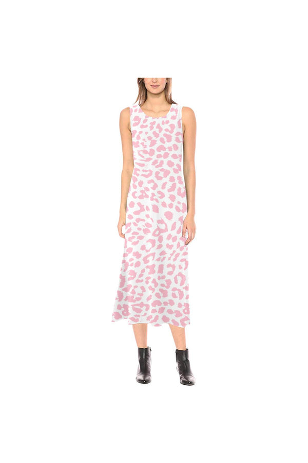 Pink Leopard Print Phaedra Sleeveless Open Fork Long Dress - Objet D'Art