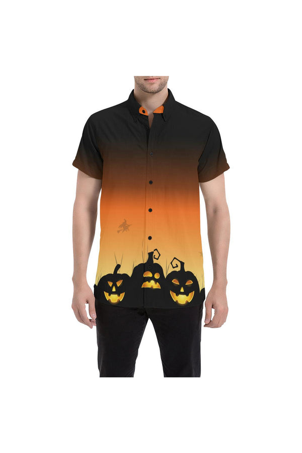 Pumpkin Patch Men's All Over Print Short Sleeve Shirt (Model T53) - Objet D'Art