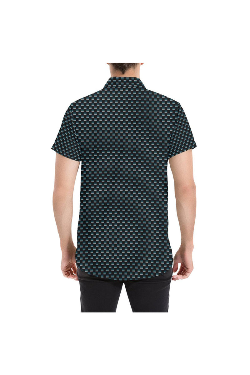The Micro Matrix Men's Short Sleeve Shirt - Objet D'Art