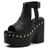 Open Toe Gothic Sandal Style Platform High-Heeled Shoes - Objet D'Art