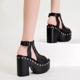 Open Toe Gothic Sandal Style Platform High-Heeled Shoes - Objet D'Art