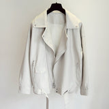 Faux Soft Leather Jacket with Belts - Objet D'Art