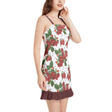 Colossal Raspberry Parfait Sleeveless Square Neck Ruffle Hem Mini Dress - Objet D'Art