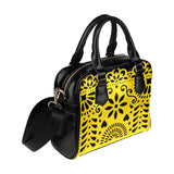 Yellow Papel Picado Shoulder Handbag (Model 1634) - Objet D'Art