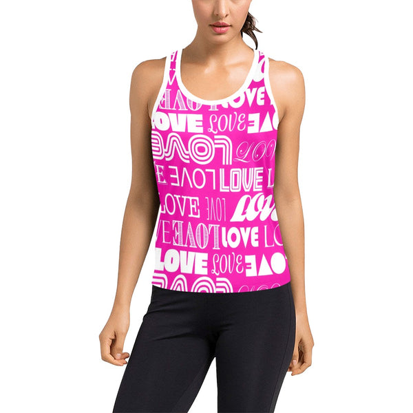 love print 9A Women's Racerback Tank Top (Model T60) - Objet D'Art