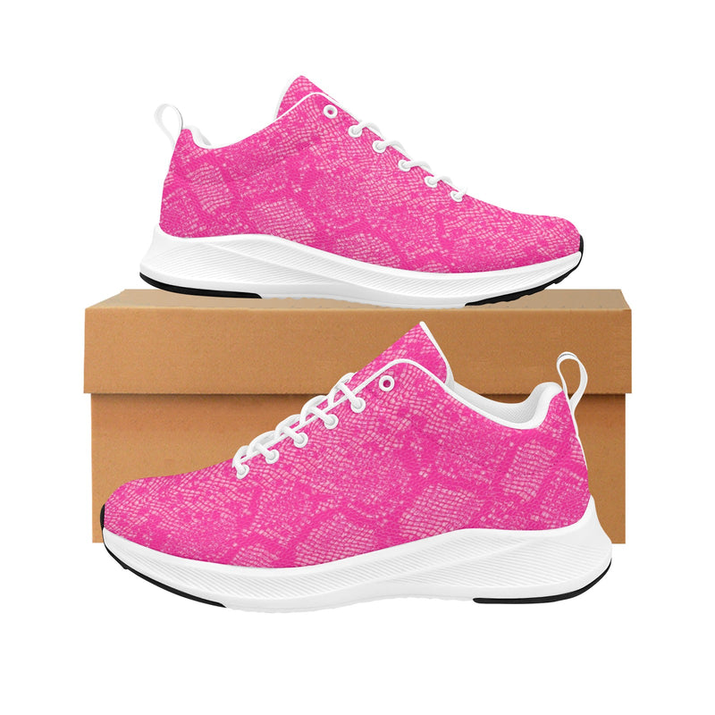 hot pink snakeskin 9k Women's Alpha Running Shoes (Model 10093) - Objet D'Art