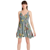 Spaghetti Strap Sleeveless Falred Hem Short Dress - Objet D'Art