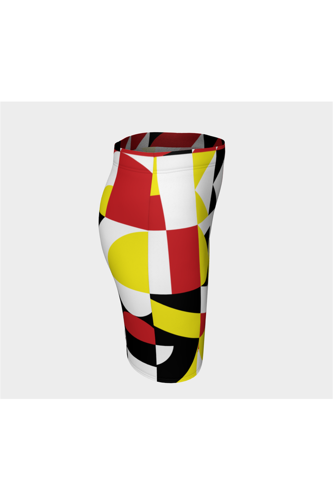 Color Collage Fitted Skirt - Objet D'Art