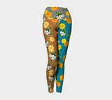 Tricolor Floral Yoga Leggings - Objet D'Art
