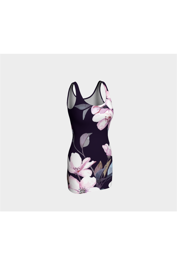 Plum Floral Bodycon Dress - Objet D'Art