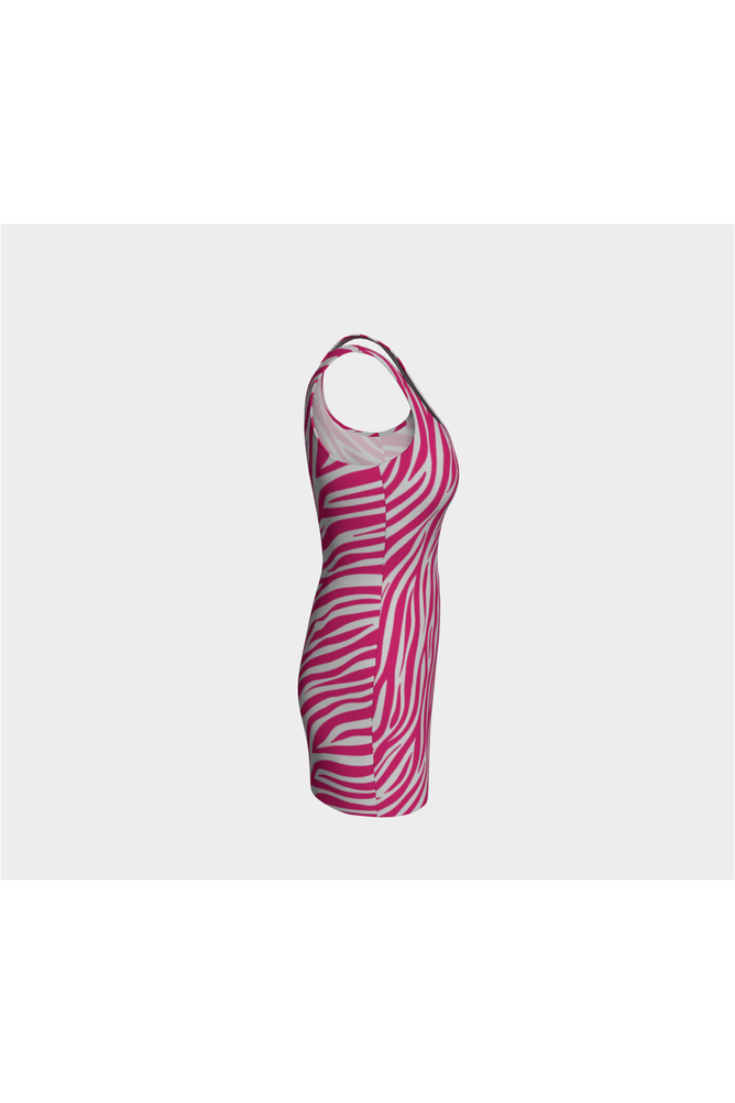 Peacock Pink Zebra Print Bodycon Dress - Objet D'Art