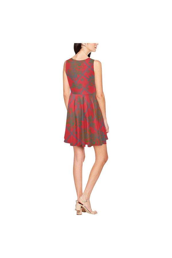 PAISLEY PRINCESS Thea Sleeveless Skater Dress(Model D19) - Objet D'Art