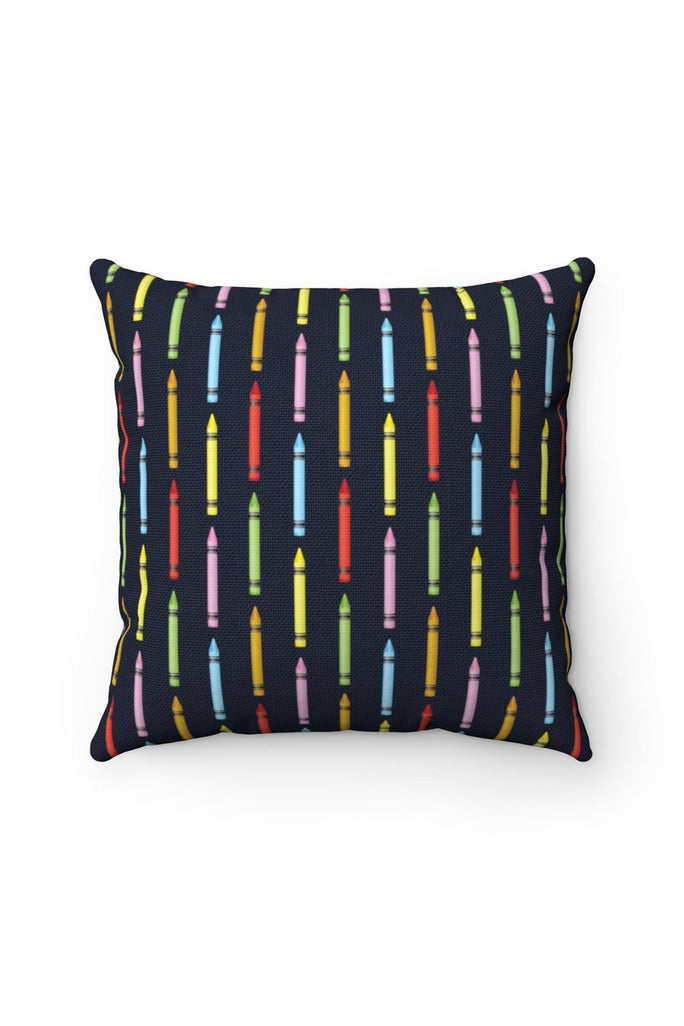 Crayon Colors Spun Polyester Square Pillow - Objet D'Art