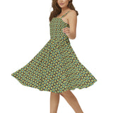 Sleeveless Square Neck Flare Hem Midi Dress - Objet D'Art