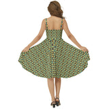 Sleeveless Square Neck Flare Hem Midi Dress - Objet D'Art