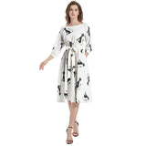 Nine Lives Boat Neck Belted Flared Dress - Objet D'Art