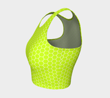 Neon Green Honeycomb Athletic Crop Top - Objet D'Art
