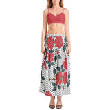 Blooming POlka dots Bralette Top and High Slit Thigh Skirt Set - Objet D'Art