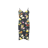 butterfly print Spaghetti Strap Backless Beach Cover Up Dress (Model D65) - Objet D'Art