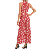 Halter Neck Buckle Belted Jumpsuit - Objet D'Art