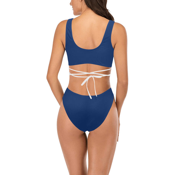 tex blue 2 Cross String Bikini Set (Model S29) - Objet D'Art