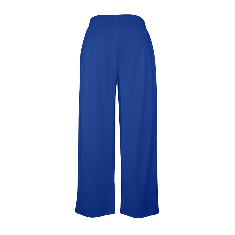 barbados blue Women's Wide Leg Lounge Pants (Model L77)