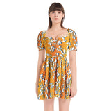 Puff Sleeve Sweetheart Neck Short Dress - Objet D'Art