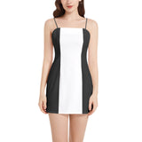 Sleeveless Square Neckline Spaghetti Strap Mini Dress - Objet D'Art