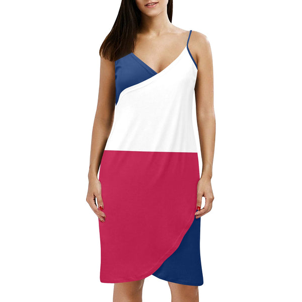 Texas Lone Star Spaghetti Strap Backless Beach Cover Up Dress (Model D65) - Objet D'Art