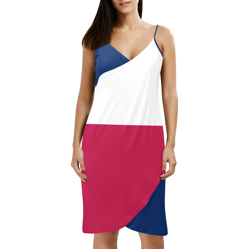 Texas Lone Star Spaghetti Strap Backless Beach Cover Up Dress (Model D65) - Objet D'Art