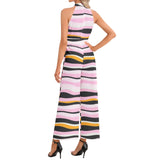 Halter Neck Buckle Belted Jumpsuit - Objet D'Art