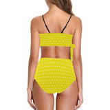 sunshine polka dots Knot Side Bikini Swimsuit (Model S37) - Objet D'Art