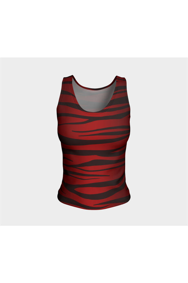 Rosy Tiger Print Fitted Tank Top - Objet D'Art