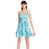 Spaghetti Strap Sleeveless Falred Hem Short Dress - Objet D'Art