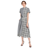 Drawstring Waist A-line Flared Midi Dress - Objet D'Art
